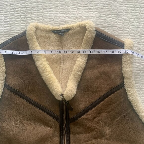 J. Peterman Company Jacket Men’s Size XL Vintage Brown 100% Lamb Leather Vest - Picture 11 of 14